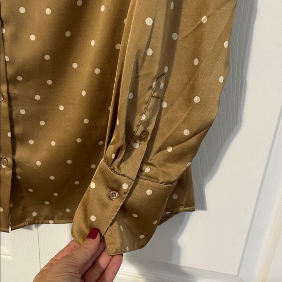 Banana Republic Tan Polka Dot Shirt - Picture 4 of 9